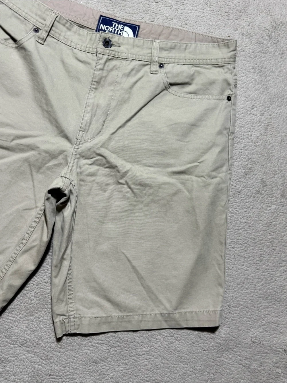 The North Face Shorts Mens 34 Beige Mid Rise Outdoor Cotton Summer Meas 34x10.5